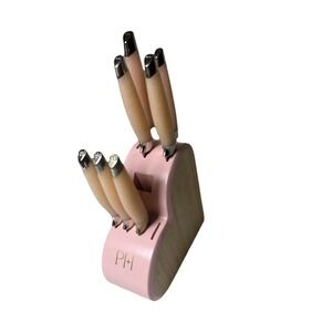 Paris Hilton 10-Piece Heart-Shaped Stainless Steel Knife Block Set Missing 2PC